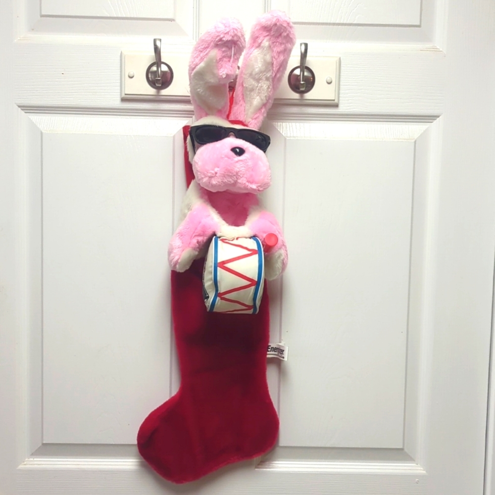 Vintage 90's Energizer Bunny Christmas Stocking